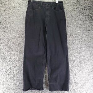 Old Navy Jeans Womens Size 8 Black High-Rise Wow Wide Leg Stretch Denim